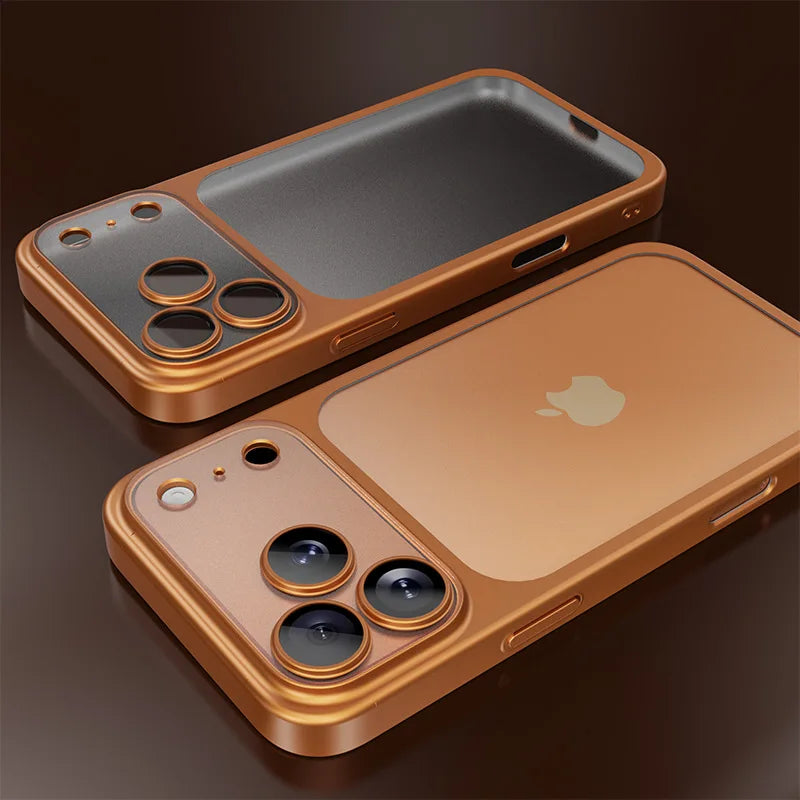 Cosmic Orange Frosted Translucent Phone Case for iPhone 17 Pro Max / 17 Pro β Thin Plated Bumper Cover