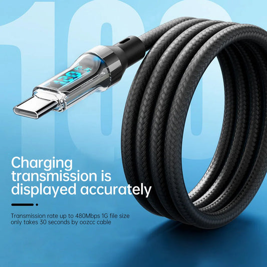 OOZCC 120W LCD Display Lightning Fast Charging Cable