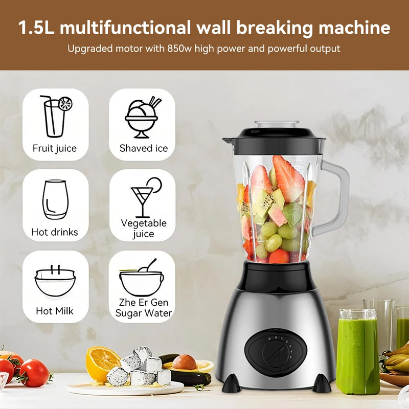 1.5L 850W Multifunctional Blender – Smoothie & Ice Crusher