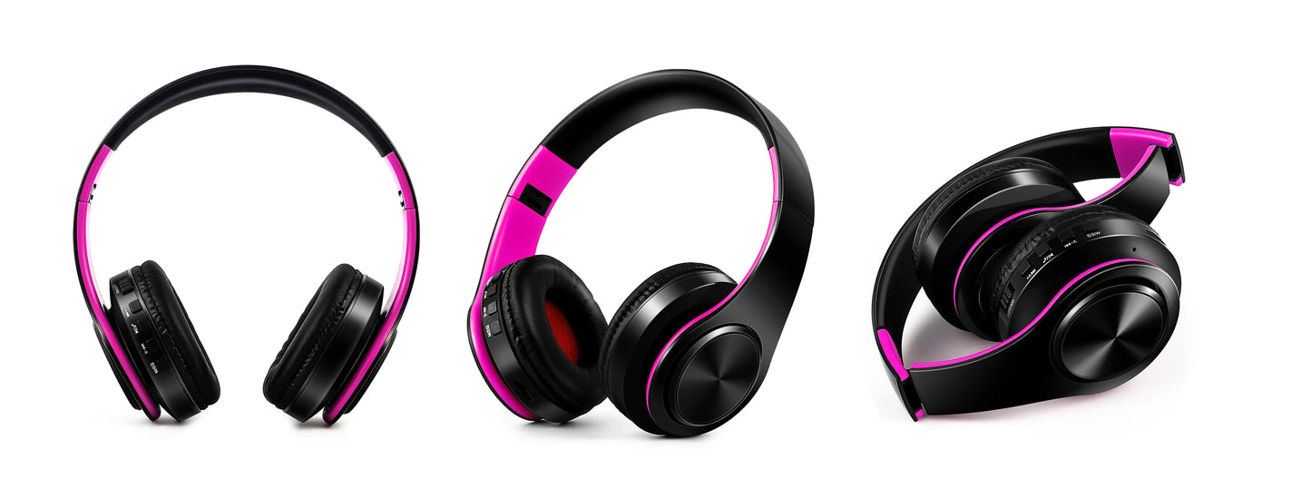 Gold Wireless Bluetooth Headphones for Men – Stereo Gaming Headset with Built-in Mic